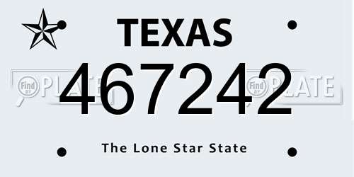 467242 Texas License Plate