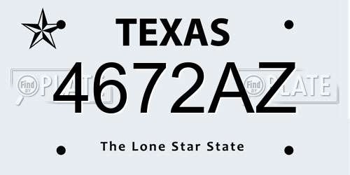 4672AZ Texas License Plate