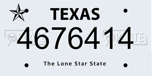 4676414 Texas License Plate