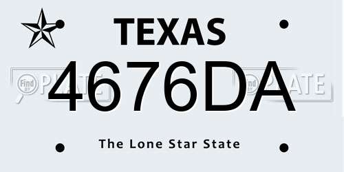 4676DA Texas License Plate