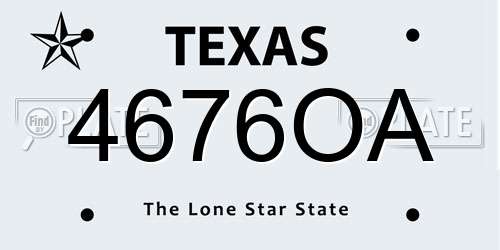 4676OA Texas License Plate