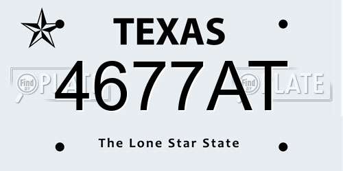4677AT Texas License Plate