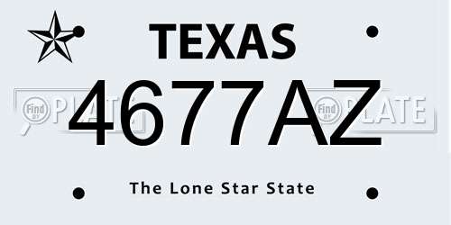 4677AZ Texas License Plate