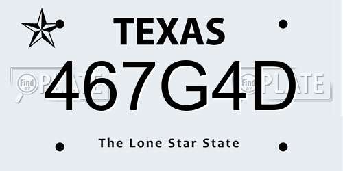 467G4D Texas License Plate