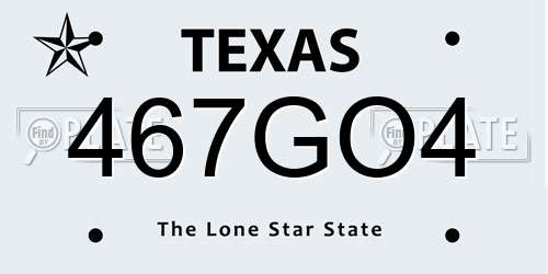 467GO4 Texas License Plate