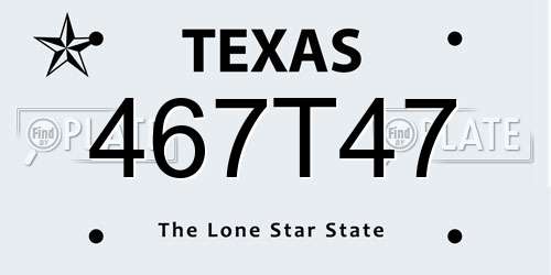 467T47 Texas License Plate