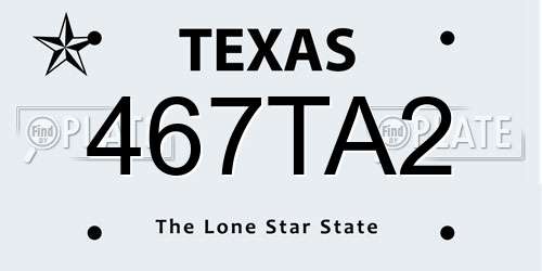 467TA2 Texas License Plate