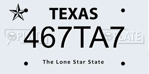 467TA7 Texas License Plate
