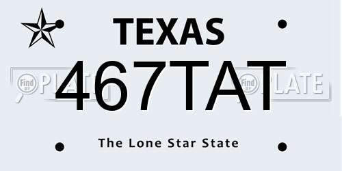 467TAT Texas License Plate