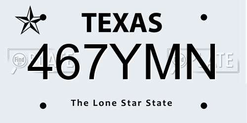 467YMN Texas License Plate