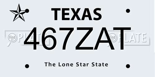 467ZAT Texas License Plate