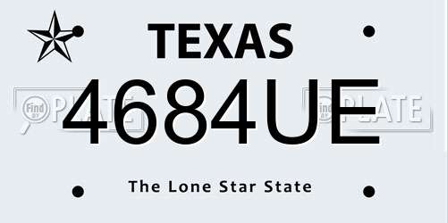 4684UE Texas License Plate
