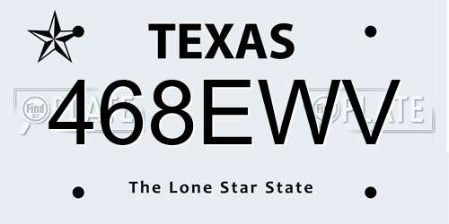468EWV Texas License Plate