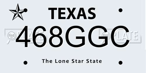 468GGC Texas License Plate