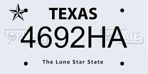 4692HA Texas License Plate