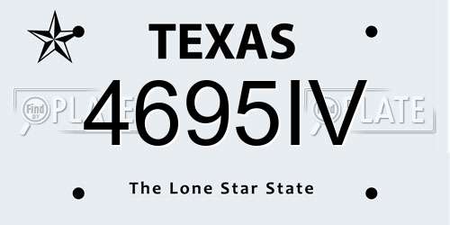 4695IV Texas License Plate
