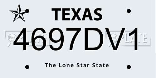 4697DV1 Texas License Plate