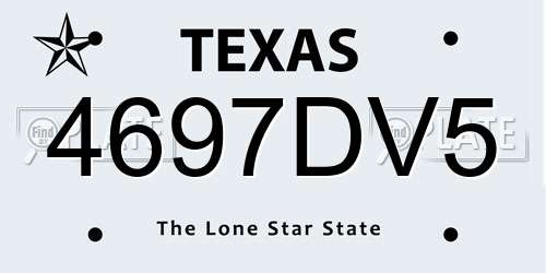 4697DV5 Texas License Plate