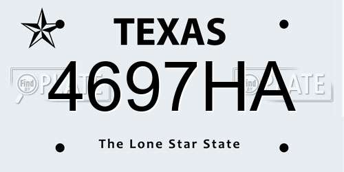4697HA Texas License Plate