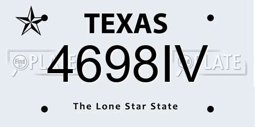 4698IV Texas License Plate
