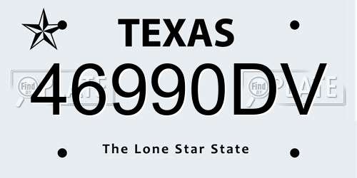 46990DV Texas License Plate