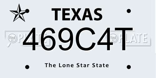 469C4T Texas License Plate