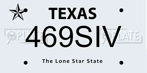 469SIV Texas License Plate