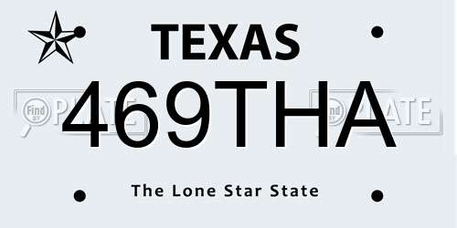 469THA Texas License Plate
