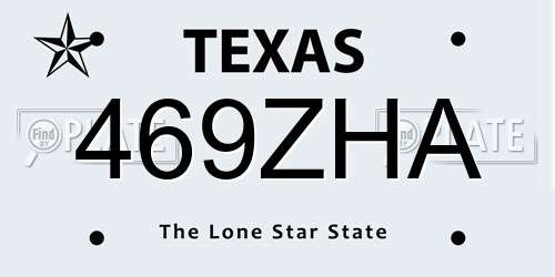 469ZHA Texas License Plate
