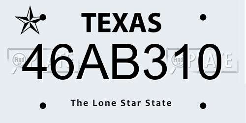 46AB310 Texas License Plate