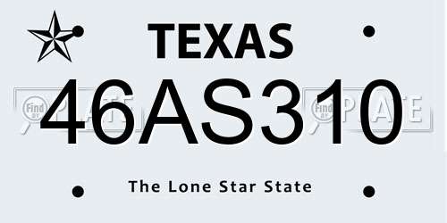 46AS310 Texas License Plate