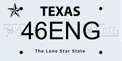 46ENG Texas License Plate