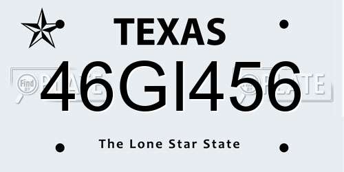 46GI456 Texas License Plate