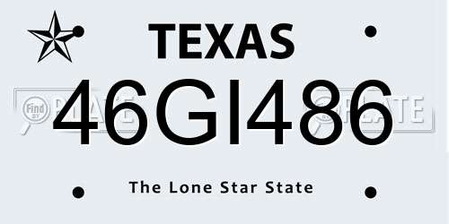 46GI486 Texas License Plate