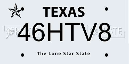 46HTV8 Texas License Plate