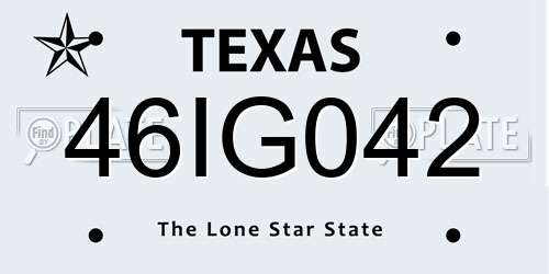 46IG042 Texas License Plate