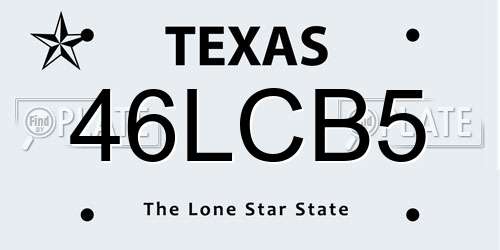 46LCB5 Texas License Plate