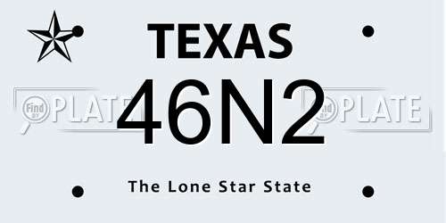 46N2 Texas License Plate
