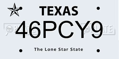 46PCY9 Texas License Plate