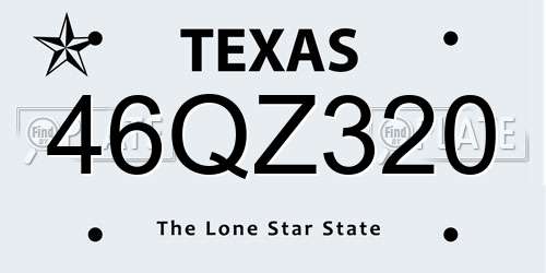 46QZ320 Texas License Plate