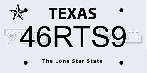 46RTS9 Texas License Plate