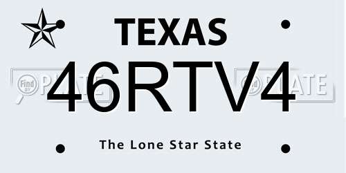 46RTV4 Texas License Plate