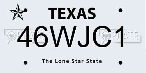 46WJC1 Texas License Plate