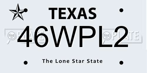 46WPL2 Texas License Plate
