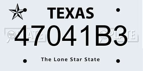 47041B3 Texas License Plate