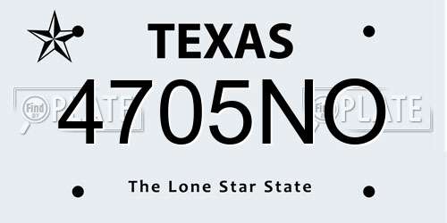 4705NO Texas License Plate