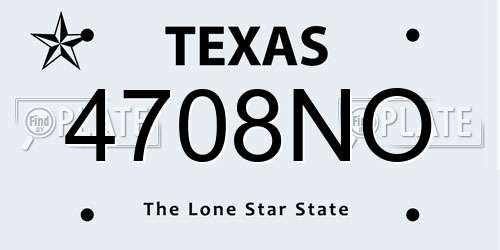 4708NO Texas License Plate