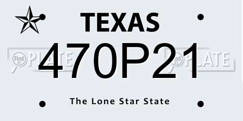 470P21 Texas License Plate