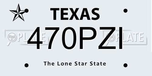 470PZI Texas License Plate