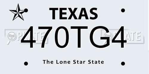 470TG4 Texas License Plate